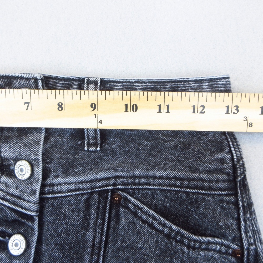 Abercrombie & Fitch Denim Skirt Womens 25/0 Black Acid Wash Button Front Mini - Picture 7 of 10